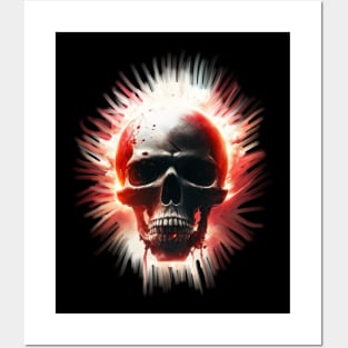 Flaming Skull Posters and Art